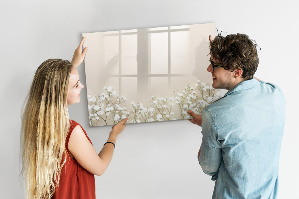 Memobord van glas met print inclusief neodymium magneten Een stijlvol bord voor notities en foto's