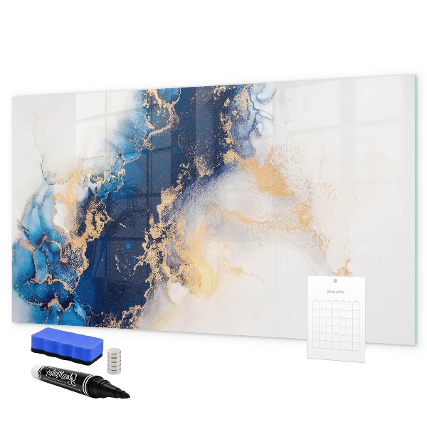 Decoratief glazen wandbord beschrijfbaar en magnetisch Modern prikbord voor foto's en notities