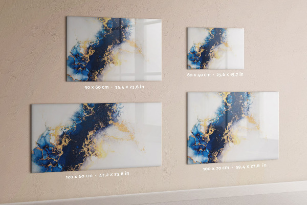 Decoratief glazen wandbord beschrijfbaar en magnetisch Modern prikbord voor foto's en notities