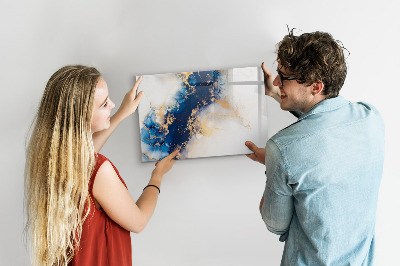 Decoratief glazen wandbord beschrijfbaar en magnetisch Modern prikbord voor foto's en notities