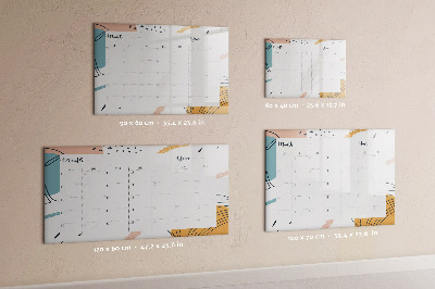 Memobord van glas met print inclusief neodymium magneten Fotoplanner met stift en gum.