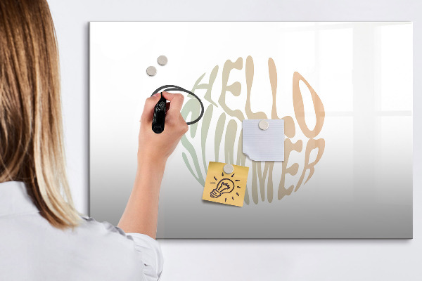 Decoratief glazen wandbord beschrijfbaar en magnetisch Zomerherinneringen op een magnetisch bord