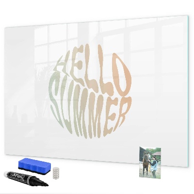 Decoratief glazen wandbord beschrijfbaar en magnetisch Zomerherinneringen op een magnetisch bord