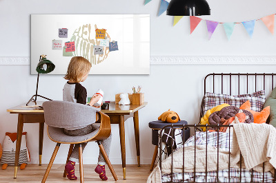 Decoratief glazen wandbord beschrijfbaar en magnetisch Zomerherinneringen op een magnetisch bord