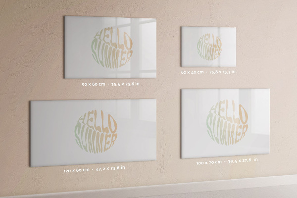 Decoratief glazen wandbord beschrijfbaar en magnetisch Zomerherinneringen op een magnetisch bord