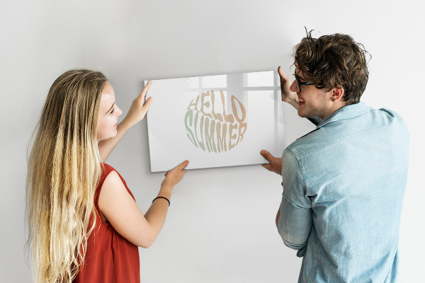 Decoratief glazen wandbord beschrijfbaar en magnetisch Zomerherinneringen op een magnetisch bord