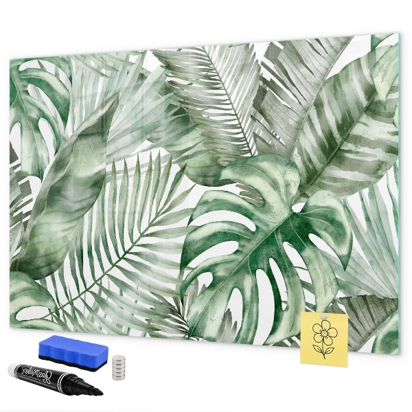 Groene poster met foto's en accessoires