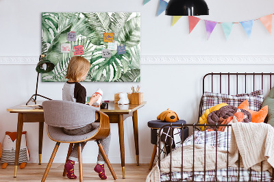 Decoratief glazen wandbord beschrijfbaar en magnetisch Groene poster met foto's en accessoires
