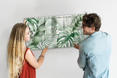 Decoratief glazen wandbord beschrijfbaar en magnetisch Groene poster met foto's en accessoires