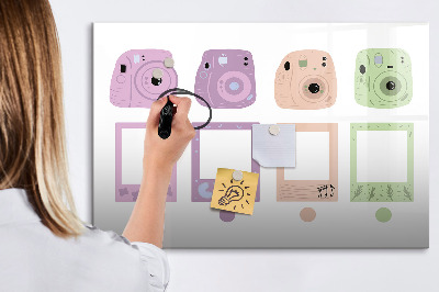 Memobord van glas met print inclusief neodymium magneten Creatief moodboard voor foto's en notities