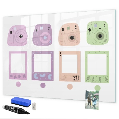 Memobord van glas met print inclusief neodymium magneten Creatief moodboard voor foto's en notities