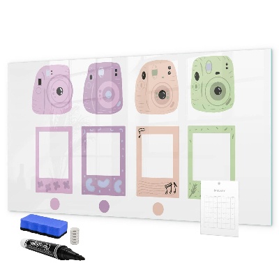 Memobord van glas met print inclusief neodymium magneten Creatief moodboard voor foto's en notities
