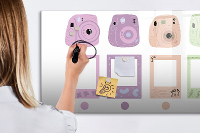 Memobord van glas met print inclusief neodymium magneten Creatief moodboard voor foto's en notities
