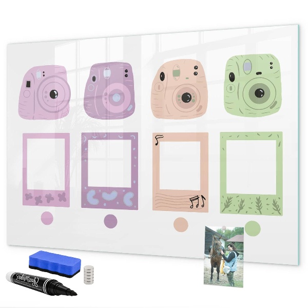 Memobord van glas met print inclusief neodymium magneten Creatief moodboard voor foto's en notities