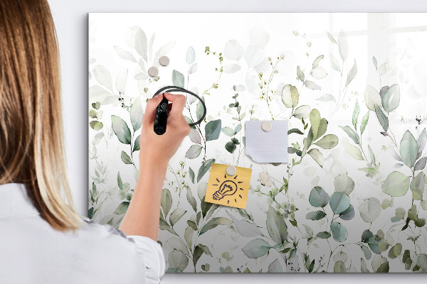 Decoratief glazen wandbord beschrijfbaar en magnetisch Groen bord voor foto's en notities