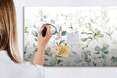 Decoratief glazen wandbord beschrijfbaar en magnetisch Groen bord voor foto's en notities