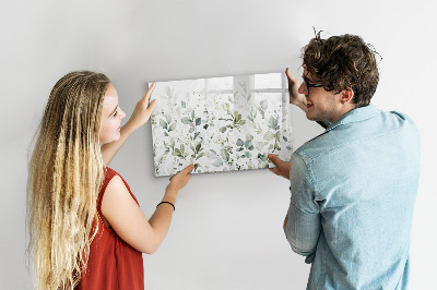 Decoratief glazen wandbord beschrijfbaar en magnetisch Groen bord voor foto's en notities