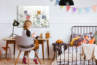 Decoratief glazen wandbord beschrijfbaar en magnetisch Groen bord voor foto's en notities