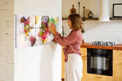 Decoratief glazen wandbord beschrijfbaar en magnetisch Kleurrijke kaart met fotospots