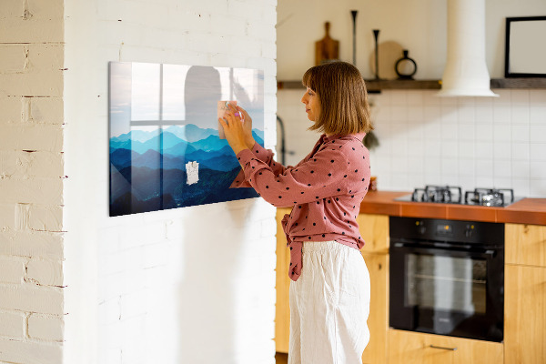 Decoratief glazen wandbord beschrijfbaar en magnetisch Bewaar uw herinneringen in een prachtige stijl.