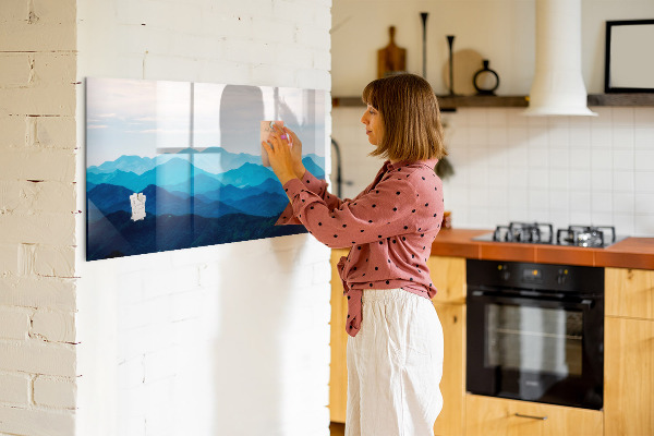 Decoratief glazen wandbord beschrijfbaar en magnetisch Bewaar uw herinneringen in een prachtige stijl.