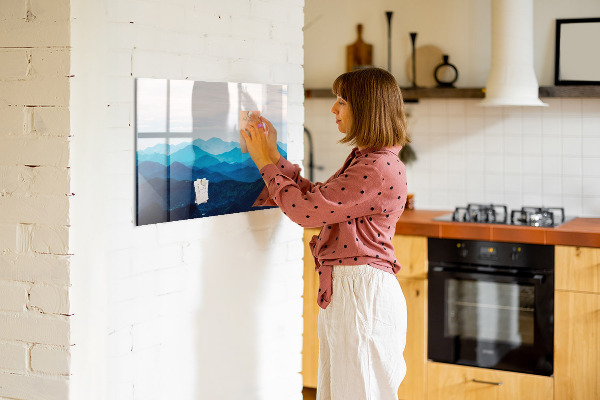 Decoratief glazen wandbord beschrijfbaar en magnetisch Bewaar uw herinneringen in een prachtige stijl.