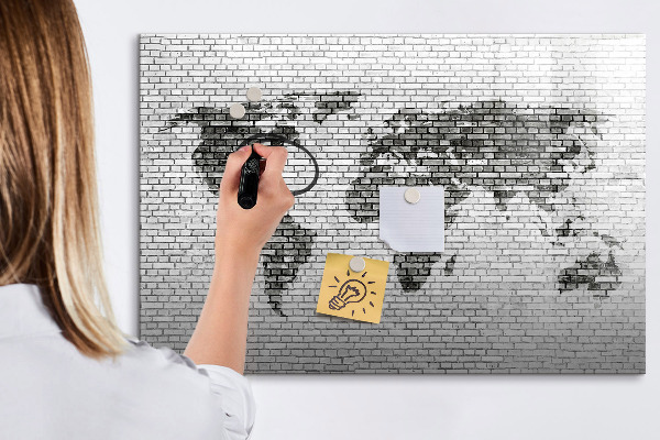 Memobord van glas met print inclusief neodymium magneten Interactieve kaart voor het weergeven van foto's