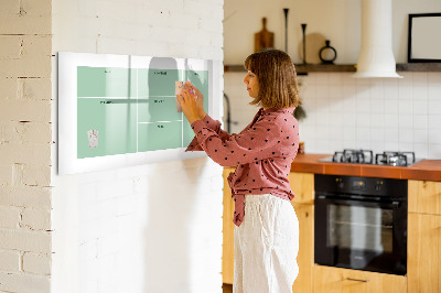 Decoratief glazen wandbord beschrijfbaar en magnetisch Agenda met notities en foto's