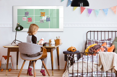 Decoratief glazen wandbord beschrijfbaar en magnetisch Agenda met notities en foto's