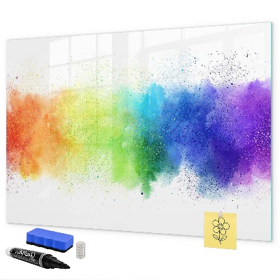 Memobord van glas met print inclusief neodymium magneten Kleurrijk fotoprikbord