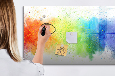Memobord van glas met print inclusief neodymium magneten Kleurrijk fotoprikbord