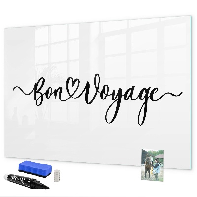 Decoratief glazen wandbord beschrijfbaar en magnetisch Een creatieve ruimte voor herinneringen en foto's