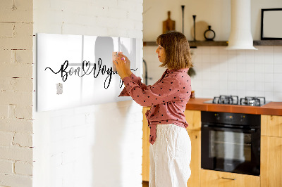 Decoratief glazen wandbord beschrijfbaar en magnetisch Een creatieve ruimte voor herinneringen en foto's