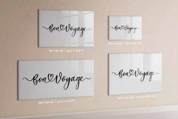 Decoratief glazen wandbord beschrijfbaar en magnetisch Een creatieve ruimte voor herinneringen en foto's