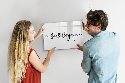 Decoratief glazen wandbord beschrijfbaar en magnetisch Een creatieve ruimte voor herinneringen en foto's