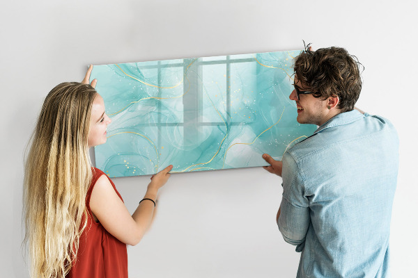 Memobord van glas met print inclusief neodymium magneten Een kleurrijk prikbord voor foto's en notities