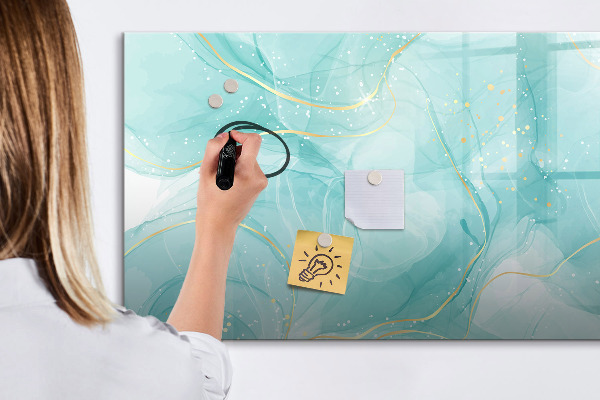Memobord van glas met print inclusief neodymium magneten Een kleurrijk prikbord voor foto's en notities