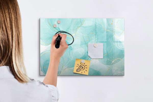 Memobord van glas met print inclusief neodymium magneten Een kleurrijk prikbord voor foto's en notities