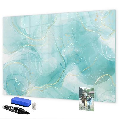 Memobord van glas met print inclusief neodymium magneten Een kleurrijk prikbord voor foto's en notities