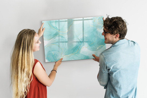 Memobord van glas met print inclusief neodymium magneten Een kleurrijk prikbord voor foto's en notities
