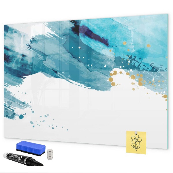 Decoratief glazen wandbord beschrijfbaar en magnetisch Een kleurrijke poster voor het presenteren van foto's