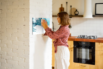 Decoratief glazen wandbord beschrijfbaar en magnetisch Een kleurrijke poster voor het presenteren van foto's
