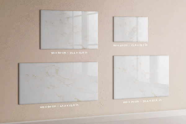 Memobord van glas met print inclusief neodymium magneten Modern prikbord voor notities en foto's