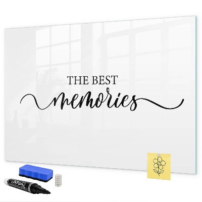 Decoratief glazen wandbord beschrijfbaar en magnetisch De mooiste momenten van je leven