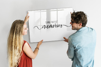 Decoratief glazen wandbord beschrijfbaar en magnetisch De mooiste momenten van je leven