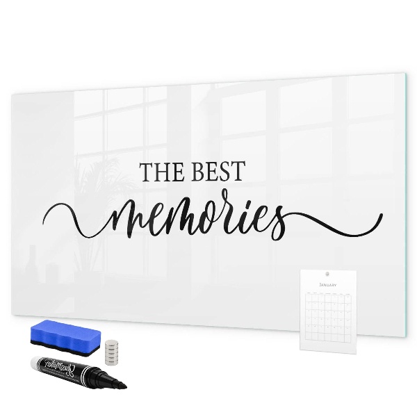 Decoratief glazen wandbord beschrijfbaar en magnetisch De mooiste momenten van je leven