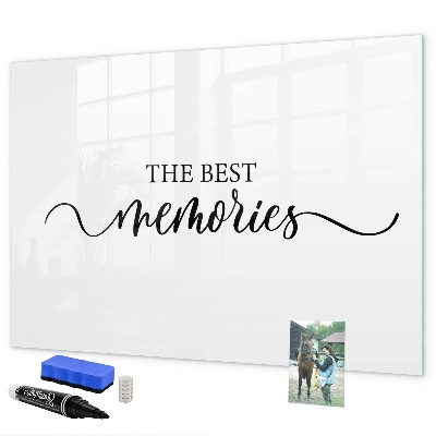 Decoratief glazen wandbord beschrijfbaar en magnetisch De mooiste momenten van je leven