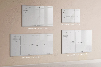 Memobord van glas met print inclusief neodymium magneten Maandplanner met ruimte voor foto's