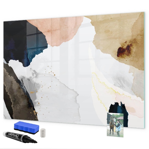 Memobord van glas met print inclusief neodymium magneten Een creatieve ruimte voor het presenteren van foto's