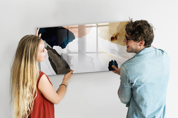 Memobord van glas met print inclusief neodymium magneten Een creatieve ruimte voor het presenteren van foto's